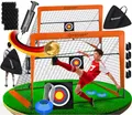 Produktbild: KESSER® Fußballtor Kinder Pop-Up 2er Set | Fußball-Tore Faltbar mit Glasfaserstangen & hochwertigen Tornetzen für Indoor, Outdoor & Garten | Mit Transporttasche Hütchen Ballpumpe Zielscheibe Orange