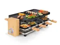 Produktbild: PRINCESS Raclette, 8 Raclettepfännchen, 1300 W, Tischgrill Holz Design 2-8 Personen Parkdeck für benutzte Pfännchen