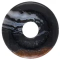 Produktbild: Onyx schwarz Donut 30 mm Anhänger mit Baumwollband | Edelsteinschmuck