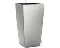 Produktbild: Pflanzvase Lechuza Cubico 40 Komplettset H 75 cm silber inkl. Erdbewässerungsyst