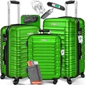 Produktbild: KESSER® 3tlg. Hartschalenkofferset Hartschalenkoffer Reisekoffer Set Reisekofferset Trolley Koffer Inkl. Kofferwaage + Gepäckanhänger Rollkoffer Schloss 4 Rollen ABS-Hartschale Teleskopgriff M-L-XL