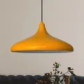 Produktbild: bamyum Champion Hängelampe Esstisch Metall Ø35cm, Pendelleuchte Dunkelgelb Lampenschirm Wohnzimmer Industrial Vintage, Küchenlampe Hängend