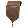 Produktbild: Haus und Deko Tischdecke Tischläufer Damast Ornamente klassisch Tischdecke (1-tlg) braun 210 cm x 33 cm