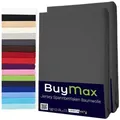 Produktbild: Buymax Spannbettlaken 2-er Set, Doppelpack, Bettlaken, Jersey 100% Baumwolle, Gummizug: rundum, (2 Stück), 90x200 100x200 140x200 160x200 180x200 cm, Matratzen bis 25 cm Höhe grau 80 cm x 200 cm