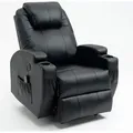 Produktbild: Elektrisch Massagesessel Relaxsessel Heizung Massage Liegefunktion Fernsehsessel Wärmefunktion TV Sessel USB Polstersessel Schwarz - Schwarz