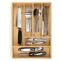 Produktbild: Universal Bambus Schubladeneinsatz 6 Fächer Besteckkasten Besteckbox Organizer