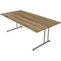 Produktbild: Schreibtisch start up Fuß silber BxT 180x80cm eiche