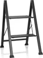 Produktbild: hjh OFFICE Klappleiter 2 Stufen SOLID W5 Aluminium, Stahl Leiter klappbar, Stehleiter, Haushaltsleiter bis 150 kg belastbar
