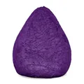 Produktbild: Lumaland Fluffy Sitzsack | Kinderzimmer Sitzkissen 60 x 45 cm | Waschbarer Bezug aus Webplüsch | Flauschiger & weicher Kinder Bodenkissen | Passend für Mädchen & Jungen | 120L Volumen [Dunkel Lila]