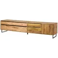 Produktbild: Massivmoebel24 Lowboard, Braun, Holz, Echtholz,Wildeiche, 4 Schubladen, 235x52x43 cm, Wohnzimmer, Wohnwände, Lowboards, Lowboards stehend
