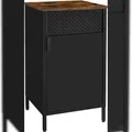 Produktbild: Metallschrank 42,5 x 40 x 76 cm, mit Doppeltür, Magnetverschluss, Verstellbarer Einlegeboden, Flügeltürenschrank Aktenschrank, Braun-schwarz