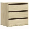 Produktbild: vidaXL Kommode, Sideboard mit 3 Schubladen, Schubladenschrank Schrank für Wohnzimmer, Anrichte Flurschrank Beistellschrank, Sonoma-Eiche Holzwerkstoff
