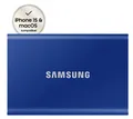 Produktbild: Samsung Portable SSD T7 MU-PC1T0H - SSD - verschlüsselt - 1 TB - extern (tragbar) - PCs, Macs, Android-Geräte, Smart TVs - USB 3.2 Gen 2 (USB-C Steckverbinder) - 256-Bit-AES - Indigo-Blau