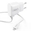 Produktbild: Hama Lightning-Ladegerät, 1 A/5 W/5 V (Lightning-Netzteil, Stromversorgung für Apple iPhone iPod, Ladegerät Apple MFI Zertifiziert, Kabel 1 m), Weiß