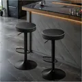 Produktbild: STOOLINK Barhocker 2er Set Höhenverstellbar Mikrofaser-Leder Drehbar Schwarz