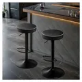 Produktbild: STOOLINK Barhocker 2er Set Höhenverstellbar mit Mikrofaser-Leder, Schwarz