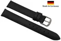Produktbild: 15mm Kalbsleder Uhrenarmband Uhrenband Uhrband Schwarz mit Silberschließe