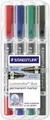 Produktbild: Staedtler Lumocolor duo 348 WP4 Permanentmarker Rot, Blau, Grün, Schwarz wasserfest: Ja