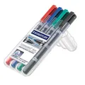 Produktbild: 4 x Staedtler Permanentmarker Lumocolor duo, 0,6 mm+1,5 mm sortiert 348 WP4