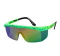 Produktbild: Metamorph Kostüm 80er Schnelle Brille neon-grün, Egal ob 90er Jahre Radprofi oder Leipziger Rapper: Mit der Brille bist