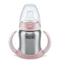 Produktbild: NUK Learner Cup Trinklernbecher | 125 ml | 6-18 Monate | hochwertiger Edelstahl | langlebig und hygienisch | auslaufsicher | Rosa
