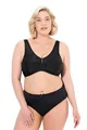 Produktbild: Ulla Popken Damen große Größen Übergrößen Plus Size Entlastungs-BH, ohne Bügel, Spitze schwarz 115G 659343100-115G