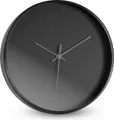 Produktbild: Analoge Wanduhr: Klassisches Design in Schwarz, Ø 25 cm, Quarzuhrwerk, Metallrahmen und -zeiger