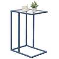 Produktbild: Beistelltisch C Form, Couch Beistelltischs, Kaffeetisch Kleiner Tisch, Sofa Tisch Beistelltische Bett, Side Table Beistelltische Sofa, Couchtisch Klein Laptop Tischs, Sofatisch, Glasmaterial, Blau