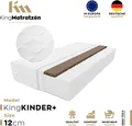 Produktbild: Kindermatratze KingKINDER PLUS 70 x 140 x 12 cm aus hochwertigem Kaltschaum | Rollmatratze mit waschbarem Bezug und Kokosmatte | H3/H4