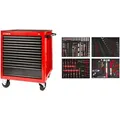 Produktbild: STIER Werkstattwagen bestückt, 241-tlg, 179-tlg Steckschlüsselsatz, 17-tlg Schraubendreher & Zangensatz, 27-tlg Ringmaul- & Doppelringschlüssels...