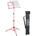 Produktbild: Relaxdays Notenständer, klappbares Notenpult, HBT: 140 x 53 x 49 cm, ausziehbar, aus Metall, Gitarre, Geige, Gesang, rot
