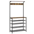 Produktbild: VASAGLE Garderobenständer Garderobe, Schuhregal mit 5 Ebenen, Sitzbank braun 80 cm x 183.5 cm x 31.5 cm