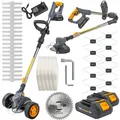 Produktbild: Akku-Rasentrimmer 1000 W mit Zubehör 21V 2x Akku 2Ah Motorsense Trimmer Mega-Set
