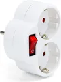 Produktbild: Steckdosen-Adapter mit Schalter und 2 Schuko Stecker Mehrfachstecker Mehrfachsteckdose Zwischenstecker