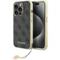 Produktbild: GUESS GUHCP15LGF4GGR Schutzhülle für iPhone 15 Pro 6,1 Zoll, Grau, Hartschale, 4G, Kollektion Charms