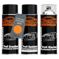 Produktbild: TRISTARcolor Autolack Spraydosen Set für Mercedes/Daimler Benz 2603 Tieforange/Deep-Orange Grundlack Basislack Klarlack Sprühdose 400ml