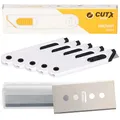Produktbild: 5er SET CUTX MULTICUT X5044 + 10 Ersatzklingen Cuttermesser Sicherheitsmesser Kartonmesser Cutter mit autom. Klingenrückzug
