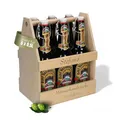 Produktbild: Personalisierter Bierträger aus Holz - Geschenk für Männer zu Weihnachten - Bierflaschenträger für 6x 0,5 & 0,33 L Flaschen - personalisierte Männerhandtasche als lustiges Geschenk