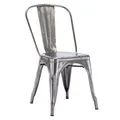 Produktbild: Küchenstuhl Stuhl Esszimmerstuhl aus METALL Sitzfläche aus Holz stapelbar, Farbe:Metallic, Material:Metall