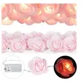 Produktbild: Relaxdays 2x Rosen Lichterkette rosa Pink,Transparent