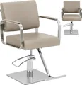 Produktbild: Physa OTLEY Friseur- und Kosmetikstuhl mit Fußstütze – beige und silber