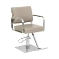 Produktbild: Physa Friseurstuhl mit Fußstütze beige/silbern 50-66 cm höhenverstellbar 360° drehbar Konstruktion aus Edelstahl mit großer Basis Barberstuhl Friseursessel