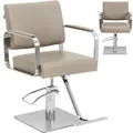 Produktbild: Physa OTLEY Friseur- und Kosmetikstuhl mit Fußstütze - beige und silber