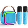 Produktbild: SYNCFUN Karaoke Maschine Kinder 2 Bluetooth Mikrofon Kinder Erwachsene,Karaoke Mikrofon Kinder mit Stimmenverzerrer,Led Lichtern,Spielzeug ab 3-12 Jahre Mädchen,Geschenke für Mädchen Jungen (Blau)