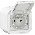 Produktbild: Legrand 070024 Steckdose mit abstehender Plexo-Vollklappe - weiß