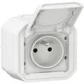 Produktbild: Legrand 070024 Steckdose Mit Klappe Plexo Komplett Aufputz - Weiß