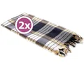 Produktbild: Carenesse Hamamtuch Classic 2er Set 80 x 170 cm I Hamam Handtücher 100% Baumwolle I 2X saugfähiges & schnell trocknendes Pestemal schwarz kariert I Kompaktes Strandtuch Saunahandtuch