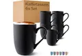 Produktbild: Cosumy Tasse Kaffeetassen 6er Set in Schwarz Matt 350ml - Streifenmuster - Keramik, 6-tlg., Keramik, Auch als Teebecher, Teetasse, Lungo Tasse - Mit Streifenmuster