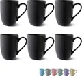 Produktbild: 6 Kaffee Tassen Set Gross - Porzellan Becher Modern - 350 ml Keramik Tee Lungo