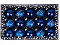 Produktbild: Weihnachtskugeln mit Verzierung aus Glas 6cm x 15 Stück in Kartonbox Christbaumkugeln (Midnight Blue dunkelblau)